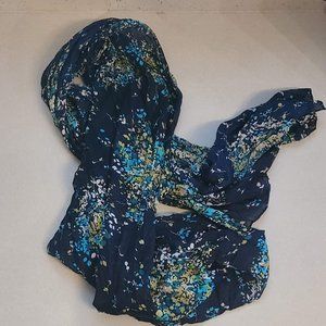 Blue Floral Scarf